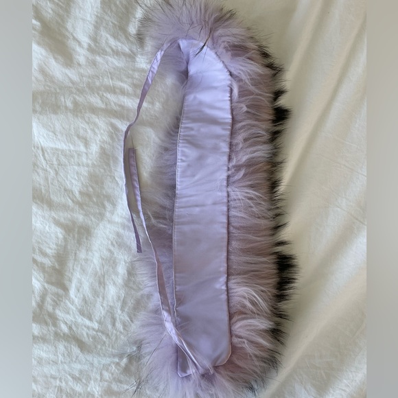 NWOT Les Copains Lavender Down Jacket with Removable Fur Collar Size 42/6 - Picture 8 of 13